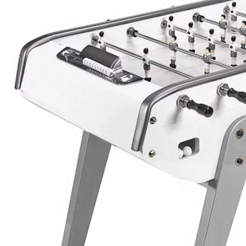 Bonzini B90 Football Table in White & Silver White w/ Silver Trim Foosball Table