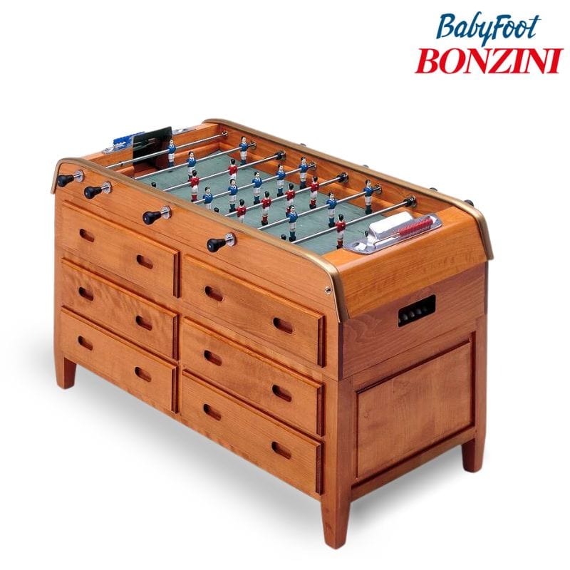 Bonzini Grand Tiroirs Storage Football Table in Cherry Timber | 12-Drawer Cherry Timber Foosball Table