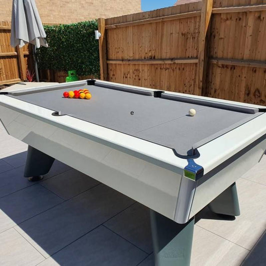 Cry Wolf Outdoor Pool Table - Slate Bed - White - 6ft & 7ft Pool Tables