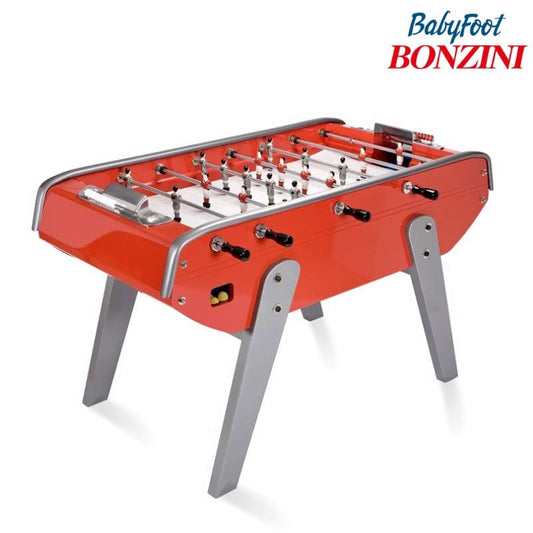 Bonzini B90 Football Table in Red & Metallic Grey Red / Metallic Grey Foosball Table