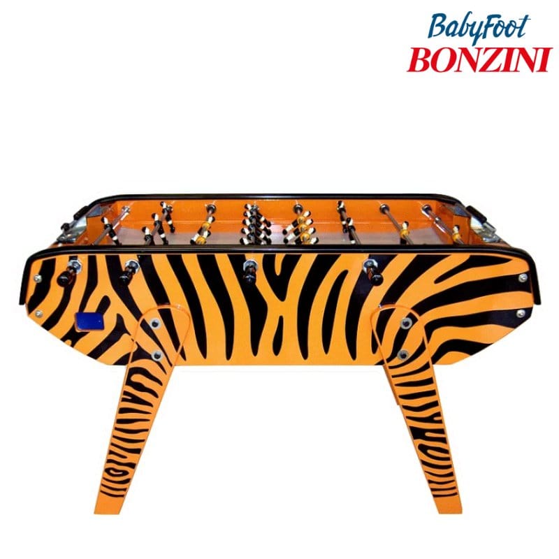 Bonzini B90 Football Table in Zebra & Tiger Print Tiger Print Foosball Table