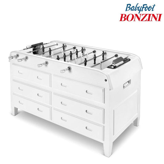 Bonzini Grand Tiroirs Storage Football Table in White | 12-Drawer White Foosball Table